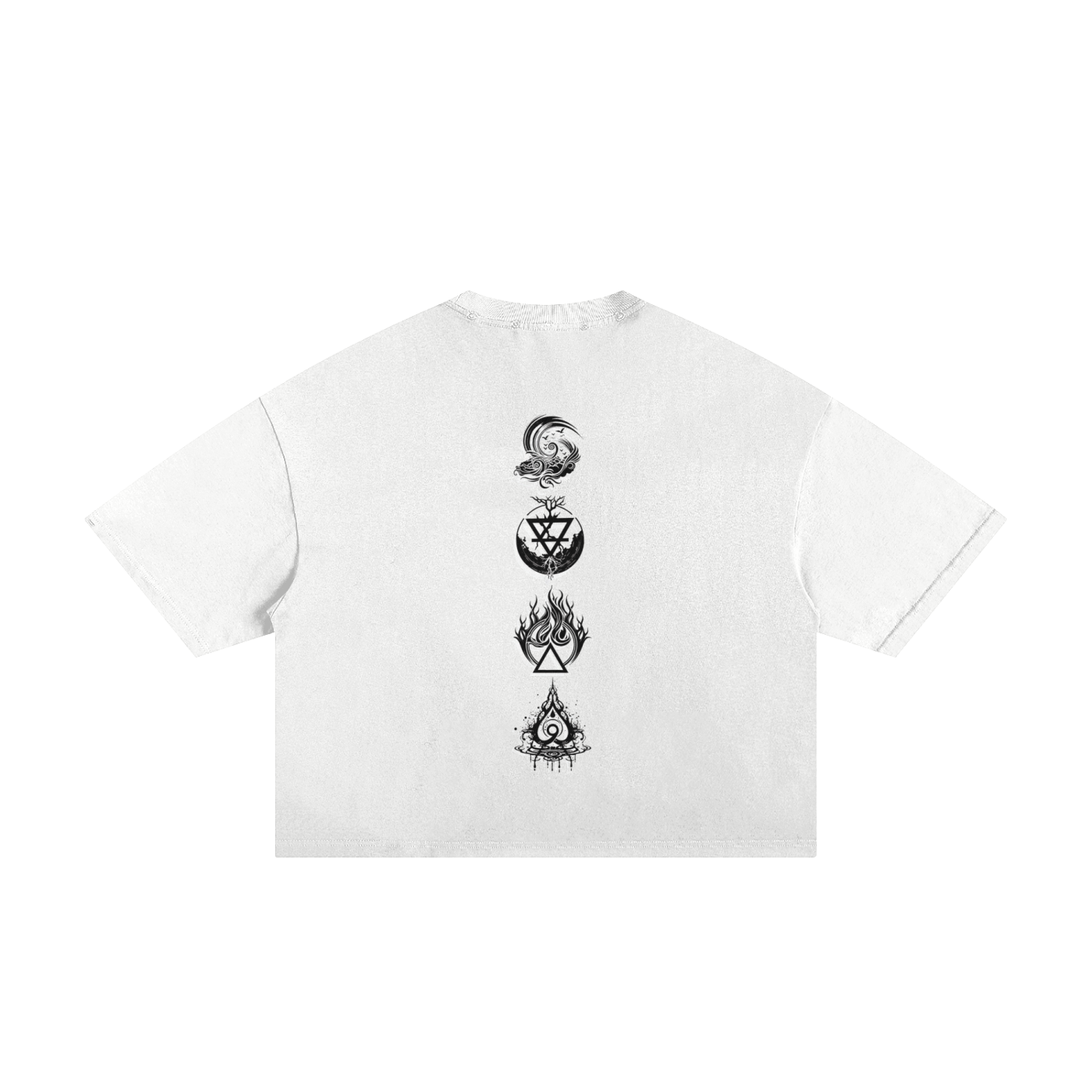 4-Elements White Man Classic Frayed Boxy Tee