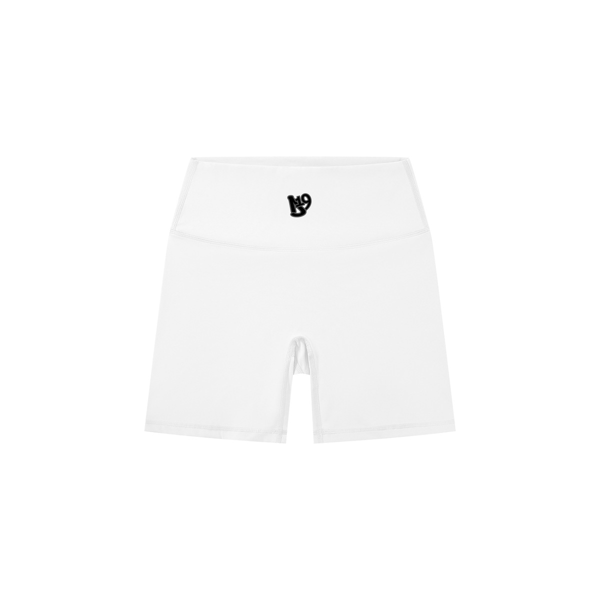 D19 White Women's High-Waisted Biker Shorts
