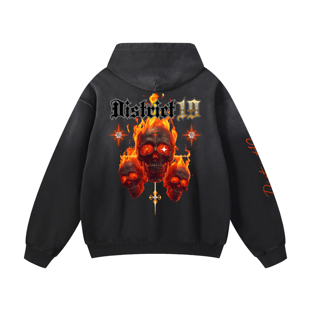 Fire 4-Elements Heavyweight Sunfade Oversized Hoodie