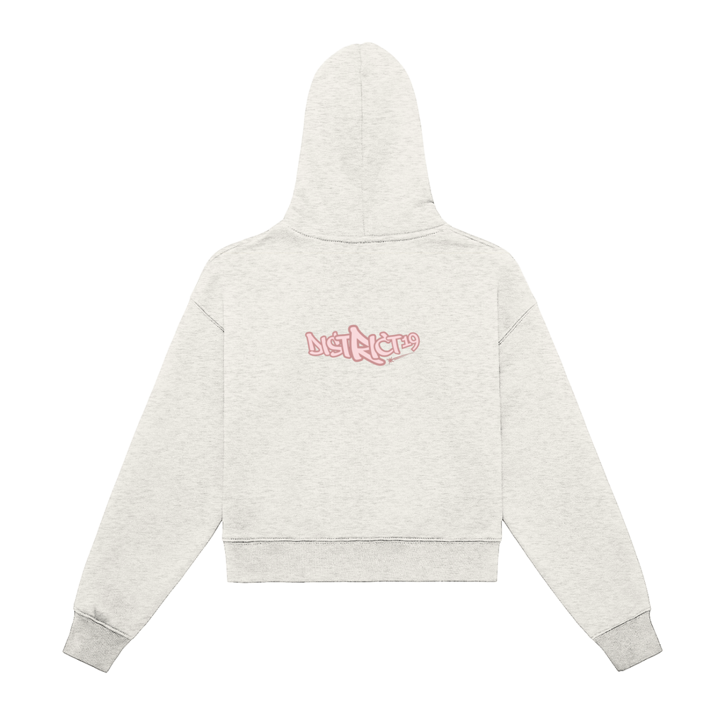 D19 Woman Essential Fleeced Zip-Up Cropped Hoodie