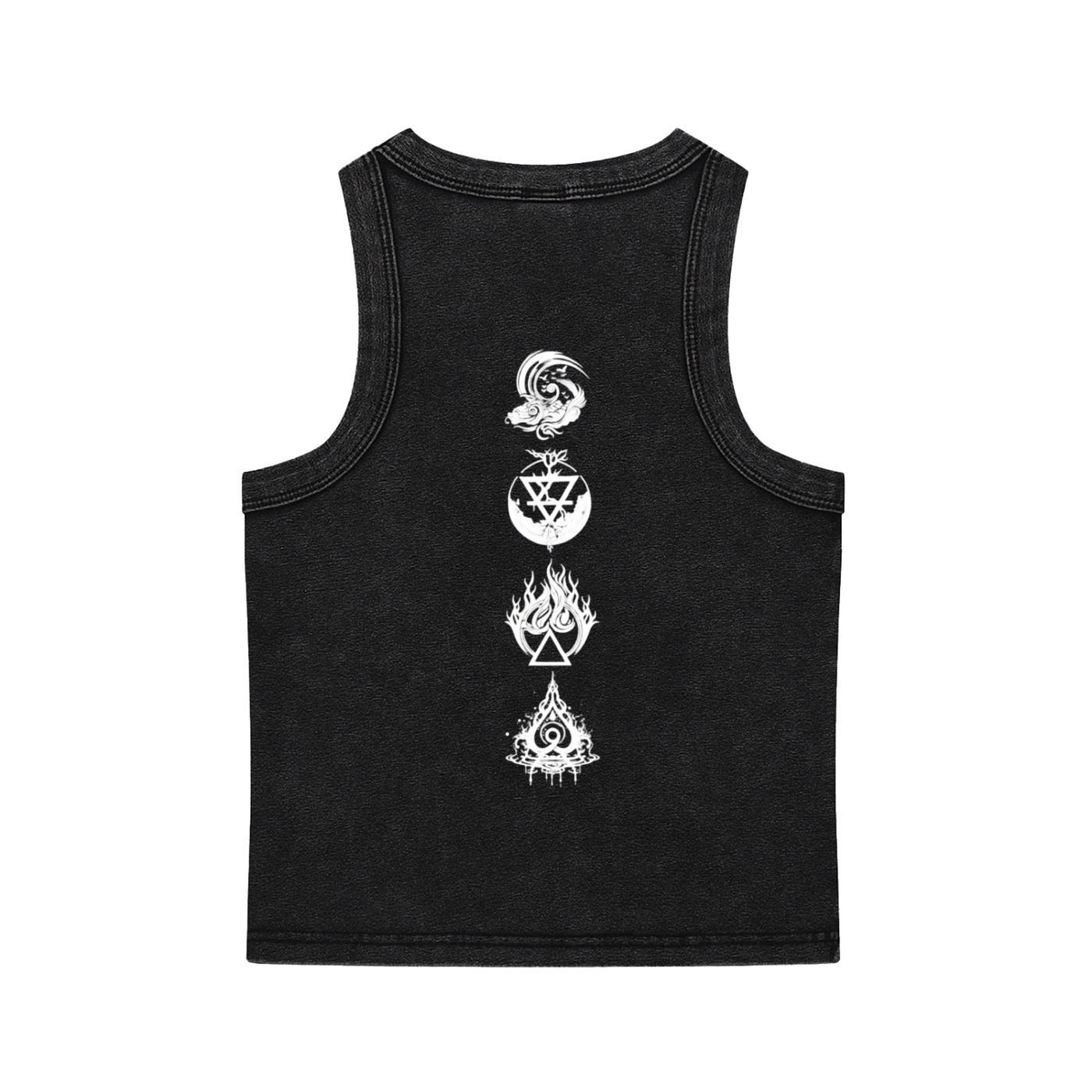 4-E Black Woman Snow Washed Tank Top