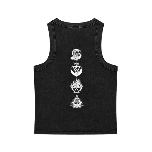 4-E Black Woman Snow Washed Tank Top