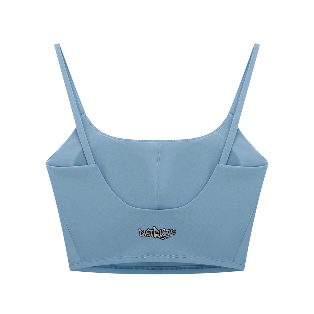 D19 Blue Women's Solid Color Sports Bra