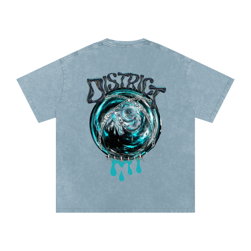 Water 4-Elements Snow Washed Oversized Cotton T-Shirt