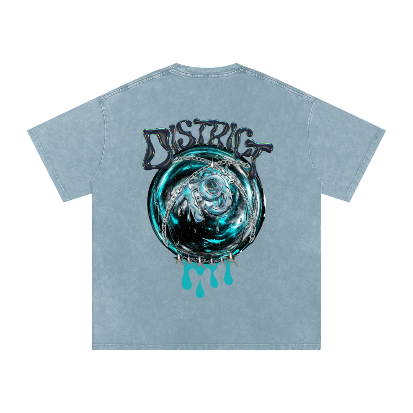 Water 4-Elements Snow Washed Oversized Cotton T-Shirt