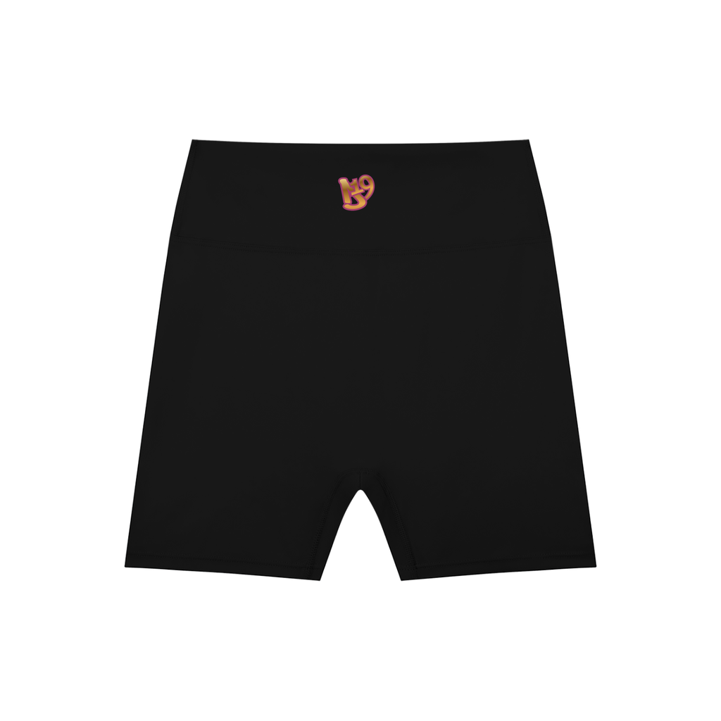 D19 Black High-Waisted Blend Biker Shorts