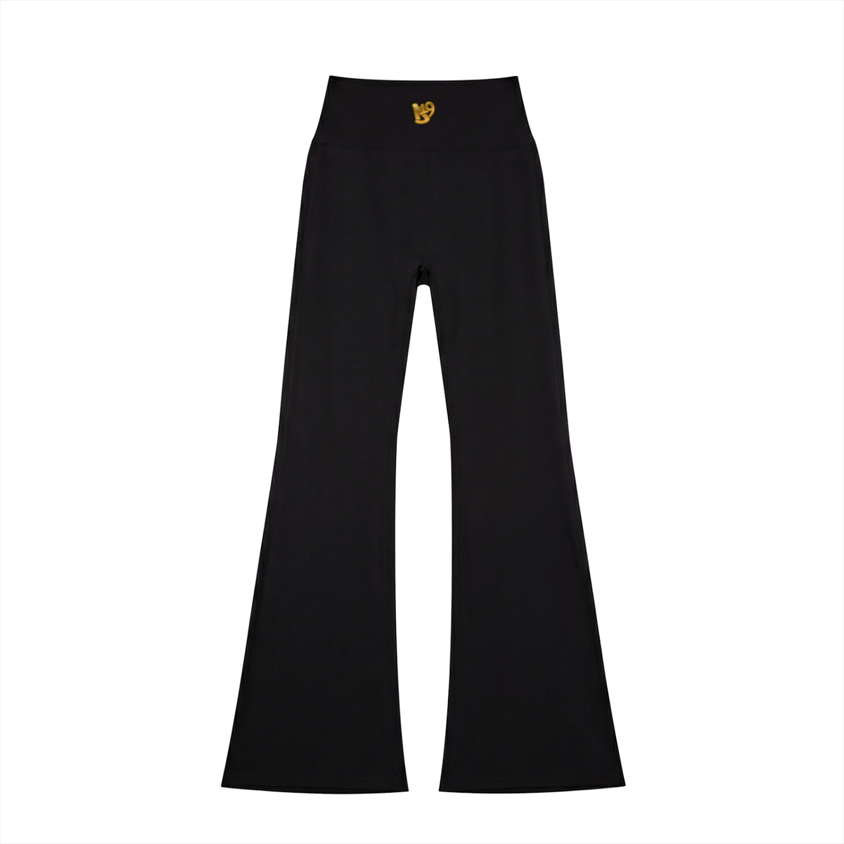 D19 Black Women's High-Waisted Flare Leggings