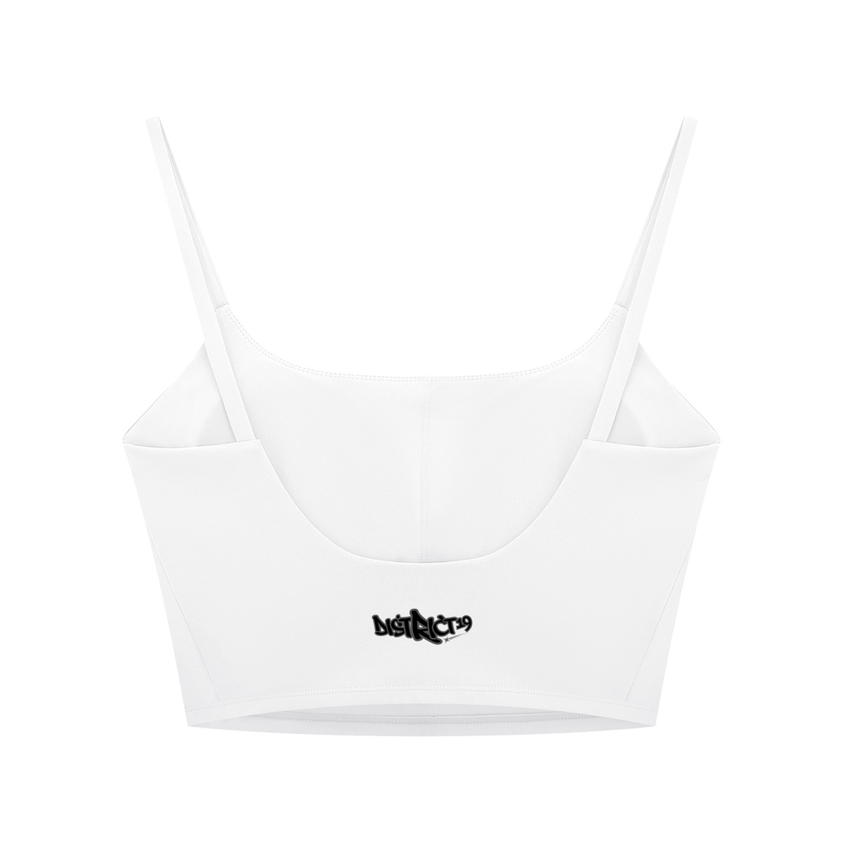 D19 White Women's Solid Color Sports Bra