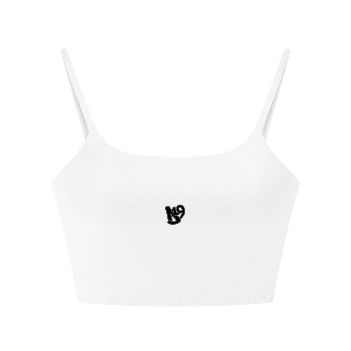 D19 White Women's Solid Color Sports Bra