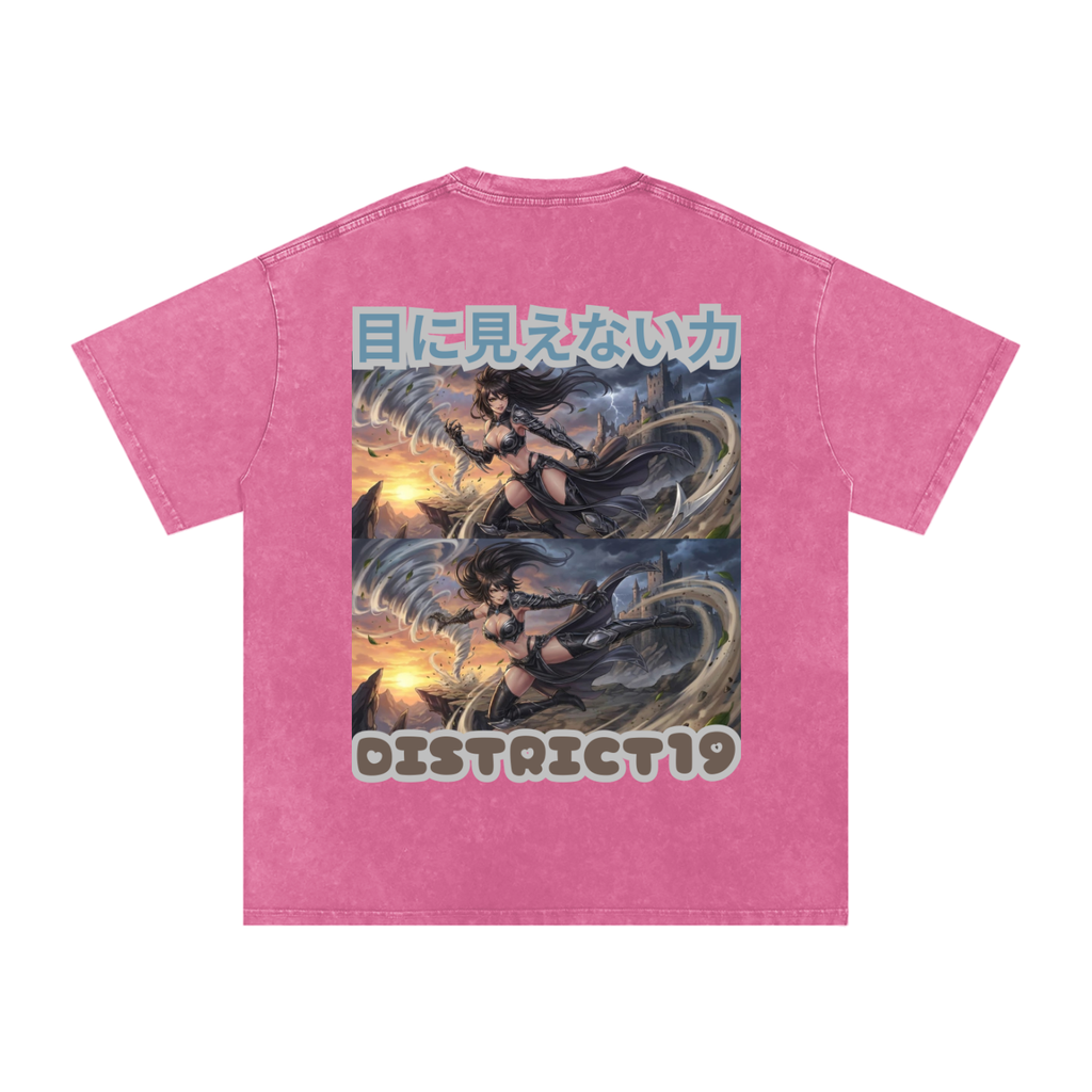 Wind 4-Elements Snow Washed Oversized Cotton T-Shirt