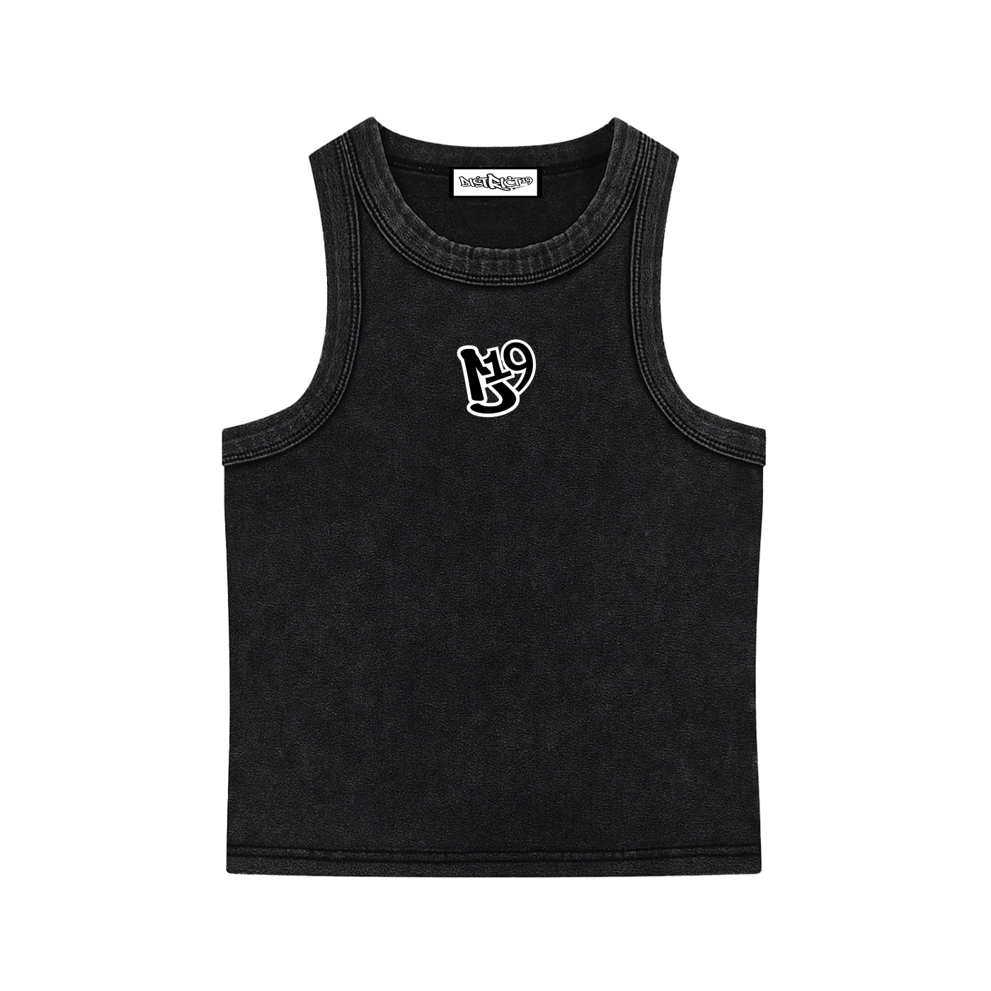 4-E Black Woman Snow Washed Tank Top