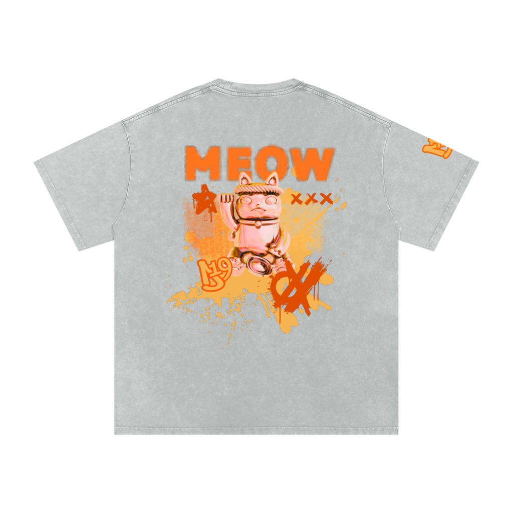 Snow Washed Oversized Cotton T-Shirt