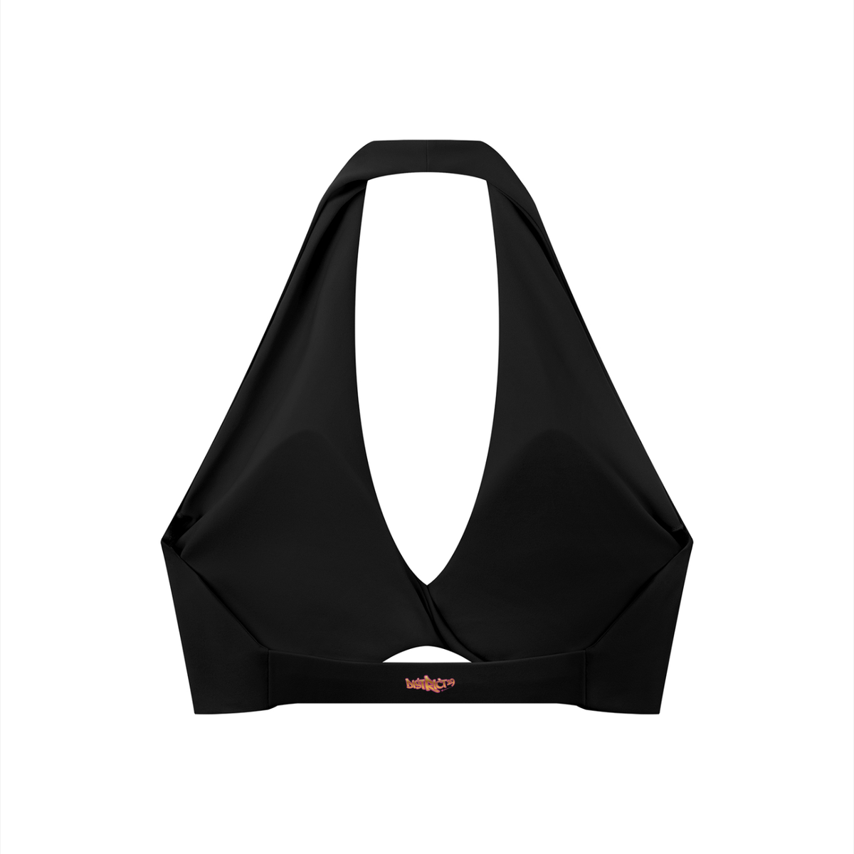 D19 Black Women's Pleated Halter Sports Bra