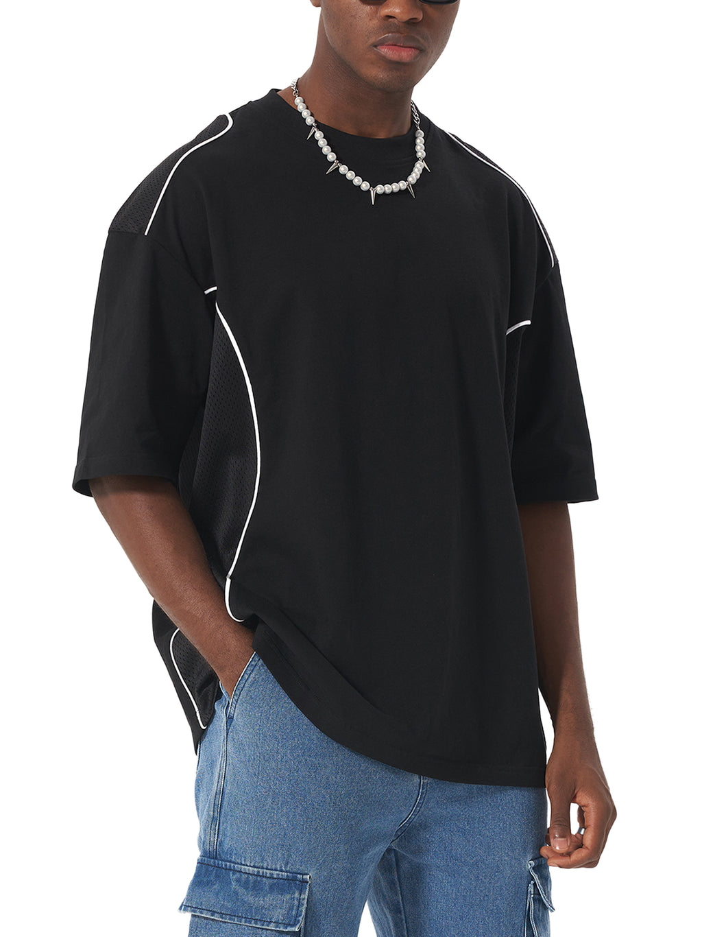 D19 Contrast Piped Panel T-Shirt