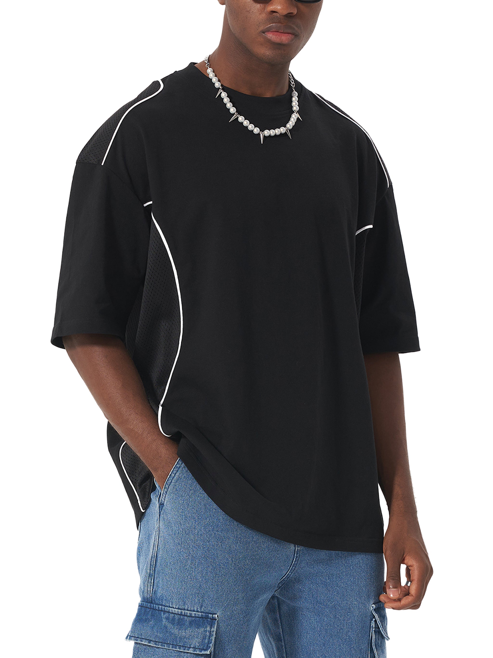 D19 Contrast Piped Panel T-Shirt