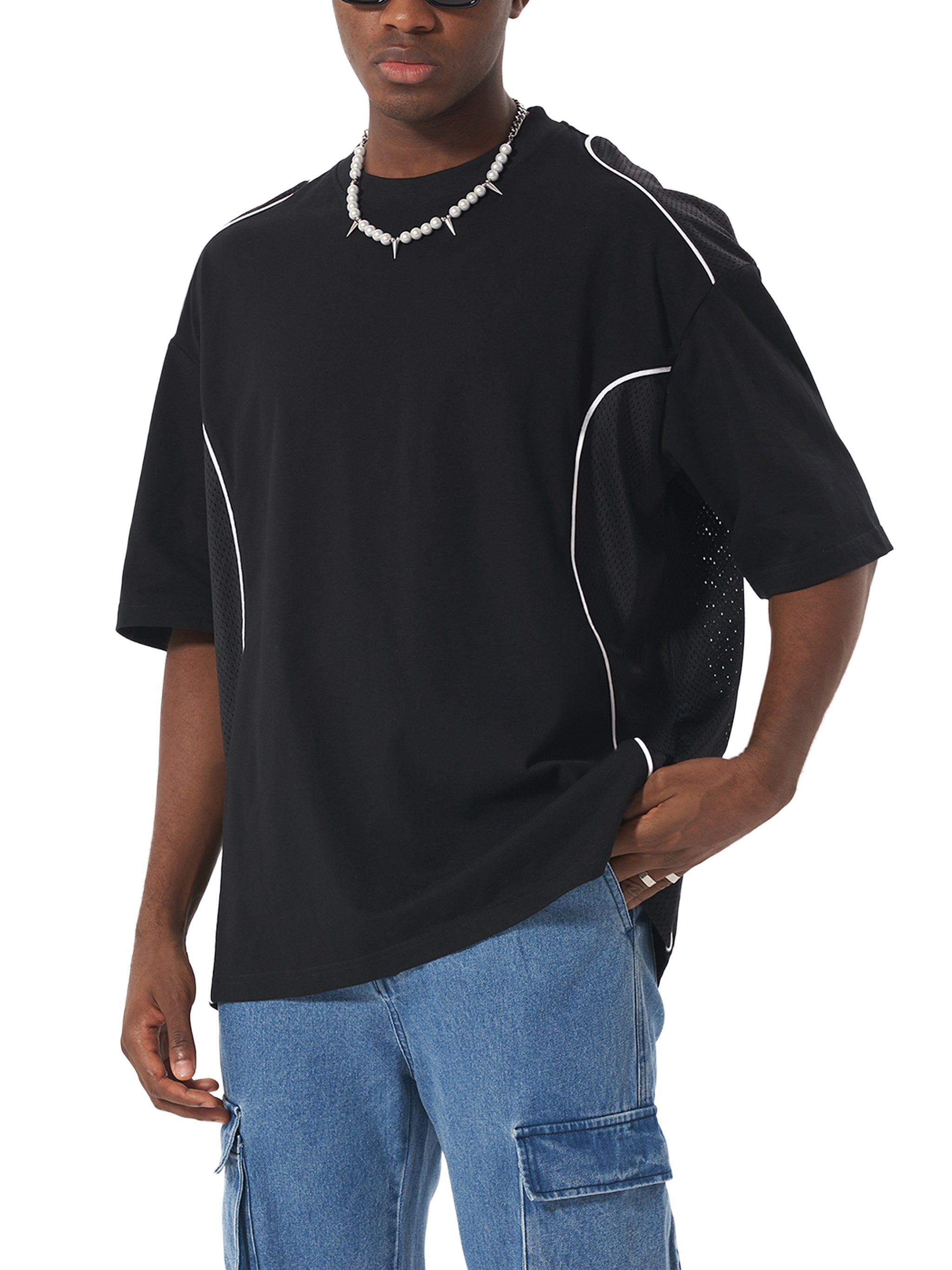 D19 Contrast Piped Panel T-Shirt