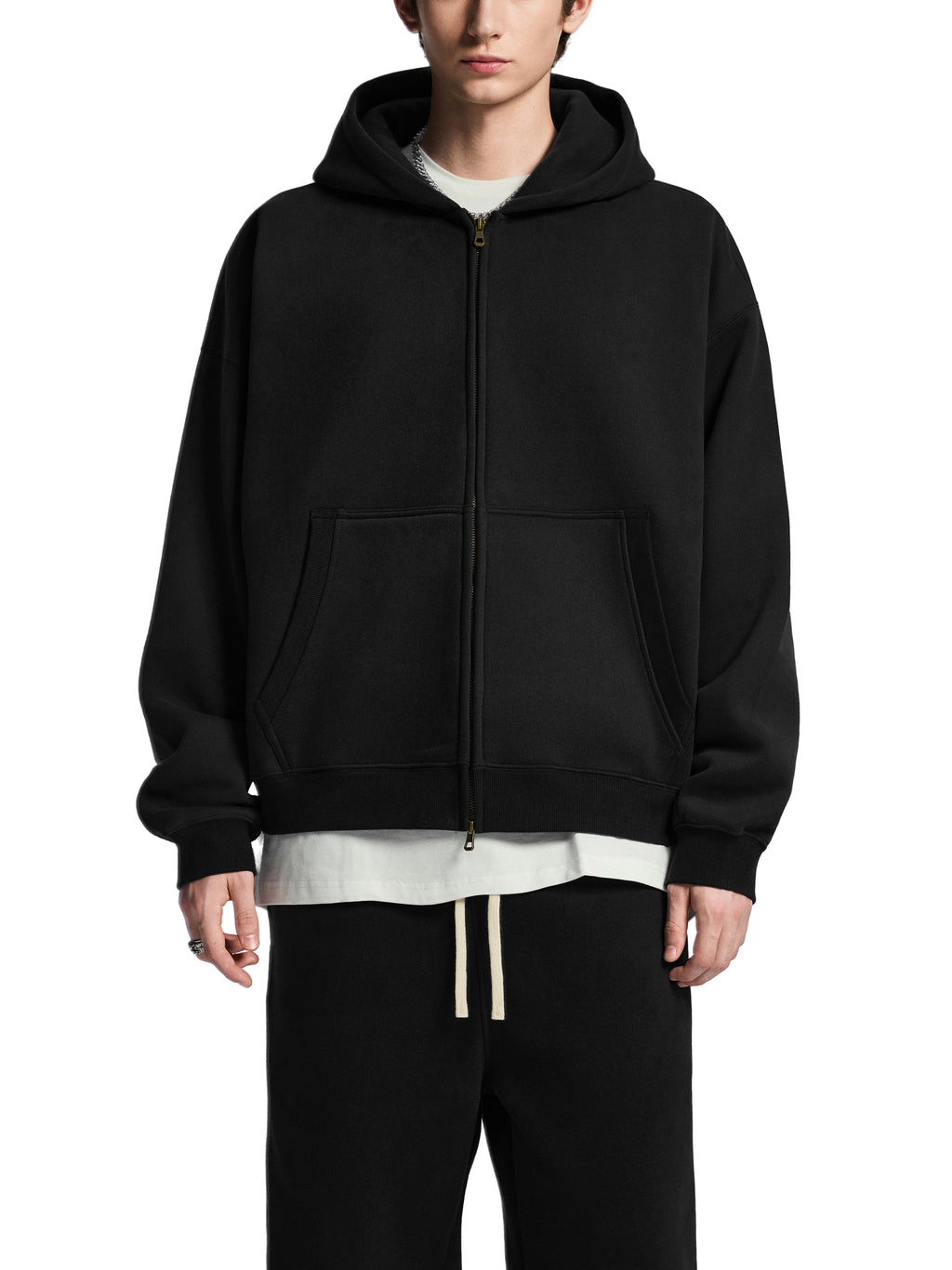 D19 Man Essential Oversized Fleece Boxy Hoodie