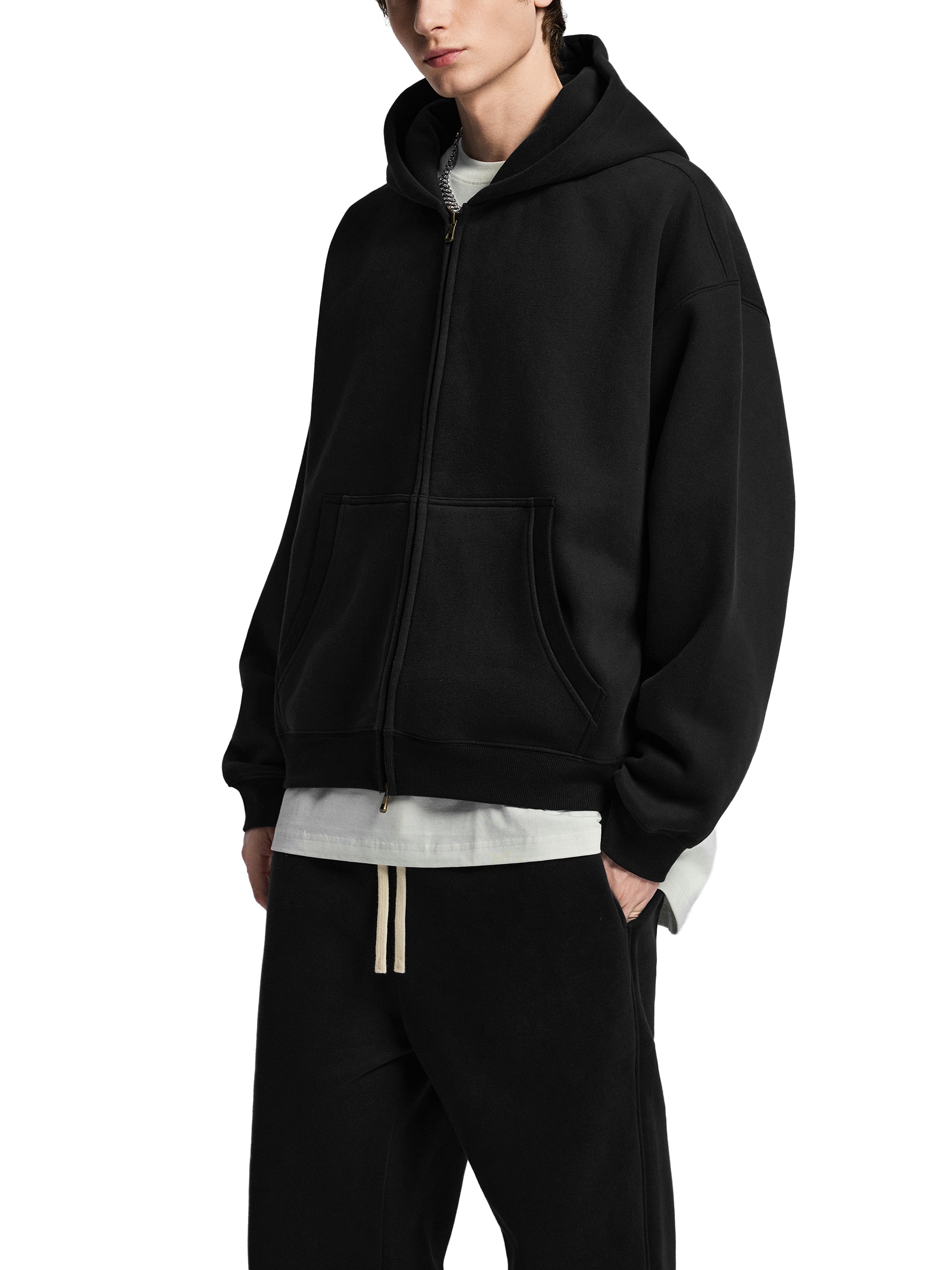 D19 Man Essential Oversized Fleece Boxy Hoodie