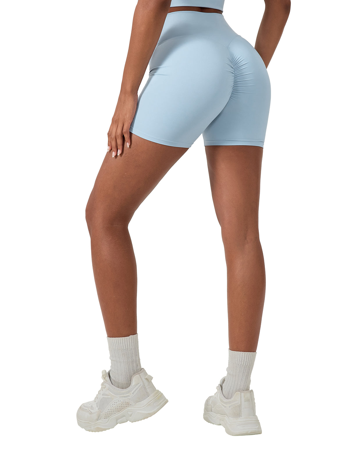 D19 Black High-Waisted Blend Biker Shorts