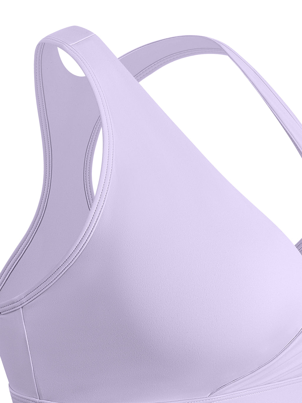 D19 Light Purple Women's Crossover V-Neck Sports Bra