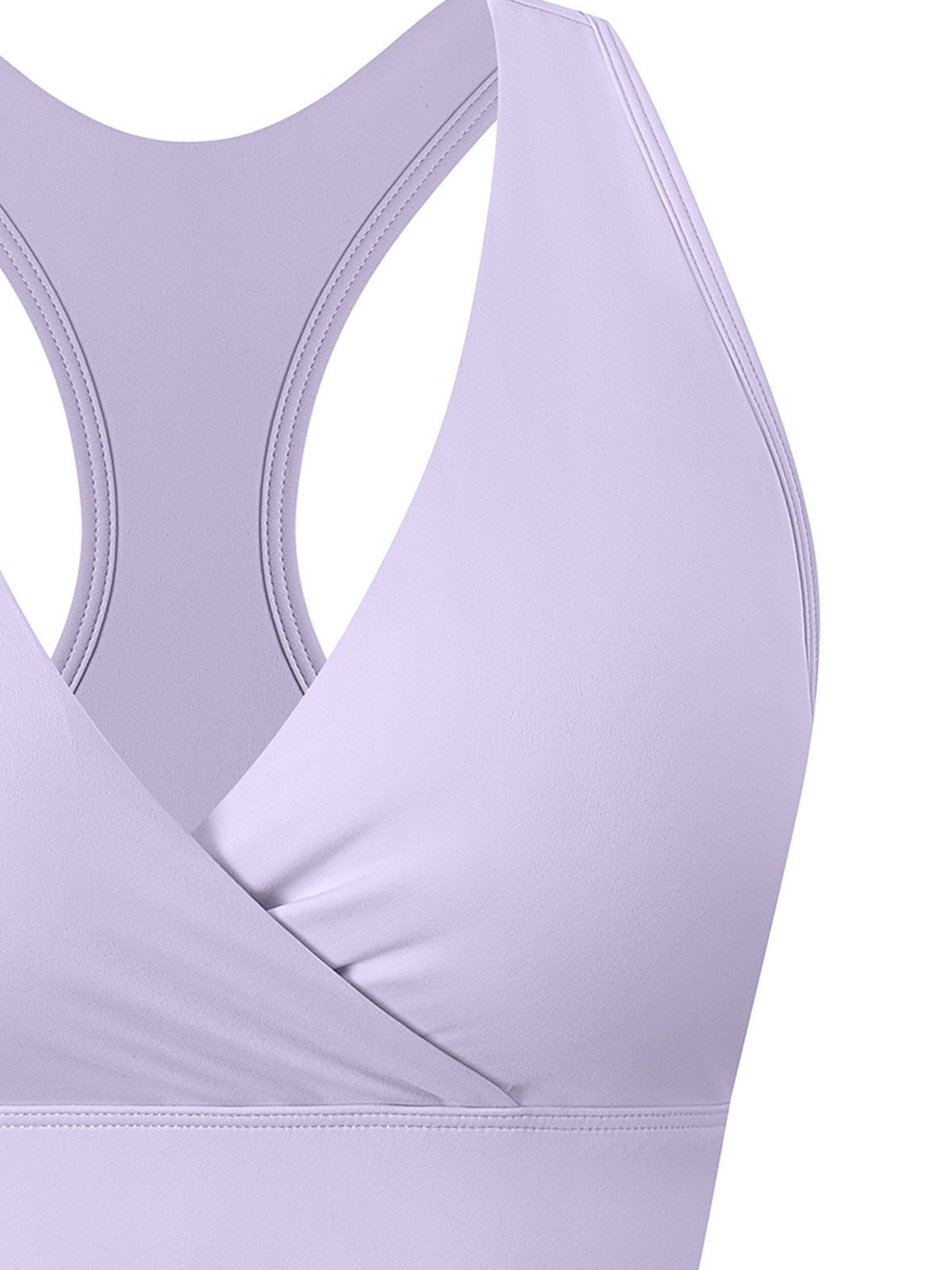 D19 Light Purple Women's Crossover V-Neck Sports Bra